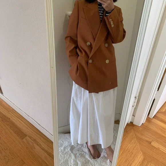 Acne Studios dark burnt orange double breasted suit blazer jacket US 2 4 - Picture 11 of 16